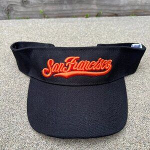 LANZA San Francisco Visor Hat Men's Embroidered Cap Adjustable Black Orange​​